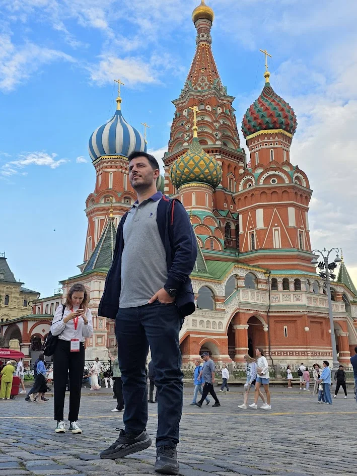 Kamil at Saint Basil’s Cathedral in Moscow